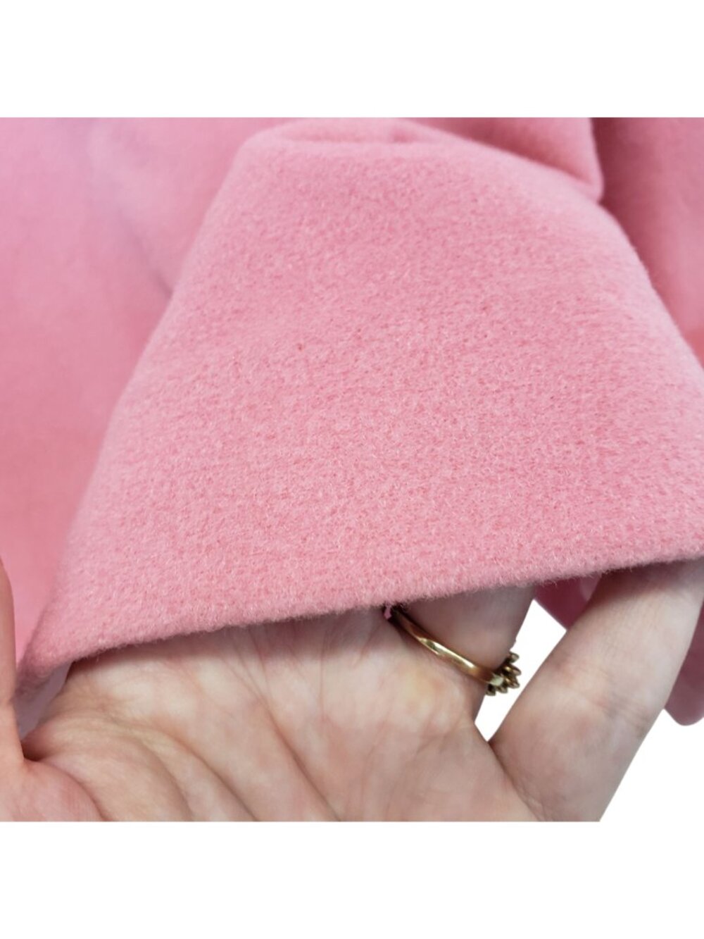 Vintage 1960s Vassarette Fuzzy Pink Lace Trim Ruffle House Coat Kitty Forman - Picture 10 of 13